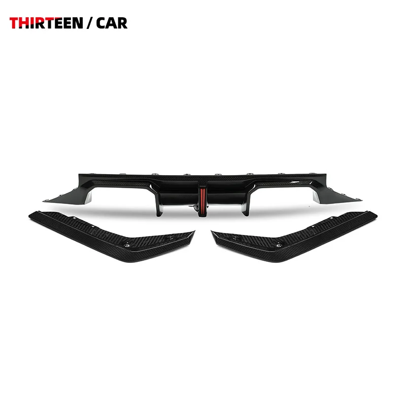 High Quality Dry Carbon Fiber TR style with lights LED Diffuser Splitters for BMW M2 G87 2023-in Rear Diffuser Rear Side Spat