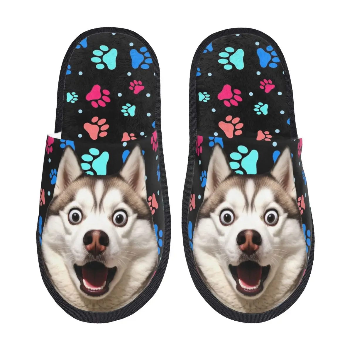 Custom Your Dogs Cats Face Meme House Slippers Women Cozy Memory Foam Animal Lovers Slip On Spa Slipper Shoes