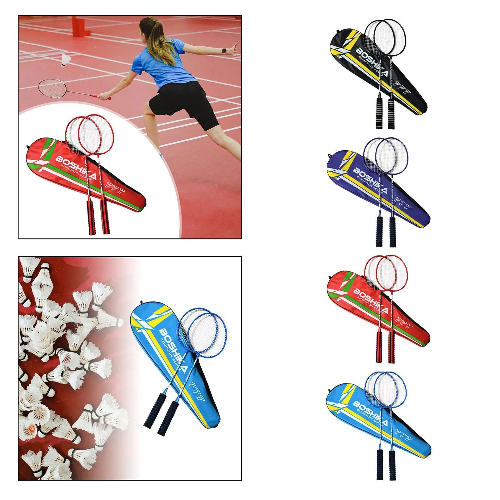 

2Pcs Badminton Racquet Set Badminton Equipment and Carrying Bag Badminton Rackets for Beach Outdoor Backyard Game Lawn Practice