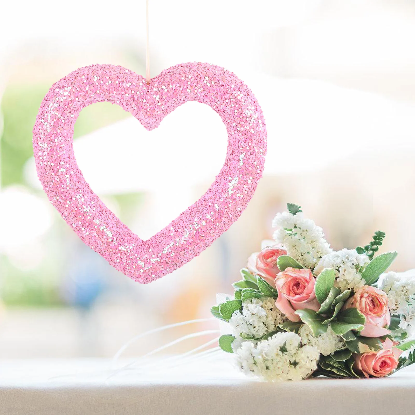 

Valentines Heart Pendant Hollow Decoration Romantic Hanging Heart Decor for Wall Door Party Valentines Decorations