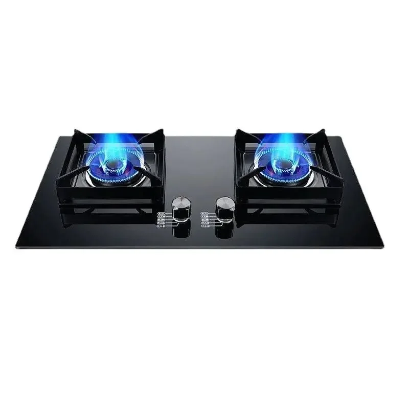 

Gas Cooking Stove 7200W Double Burner Built-in Countertop Bilateral Timer Flame Failure Protection Liquefied Gas Natural Gas