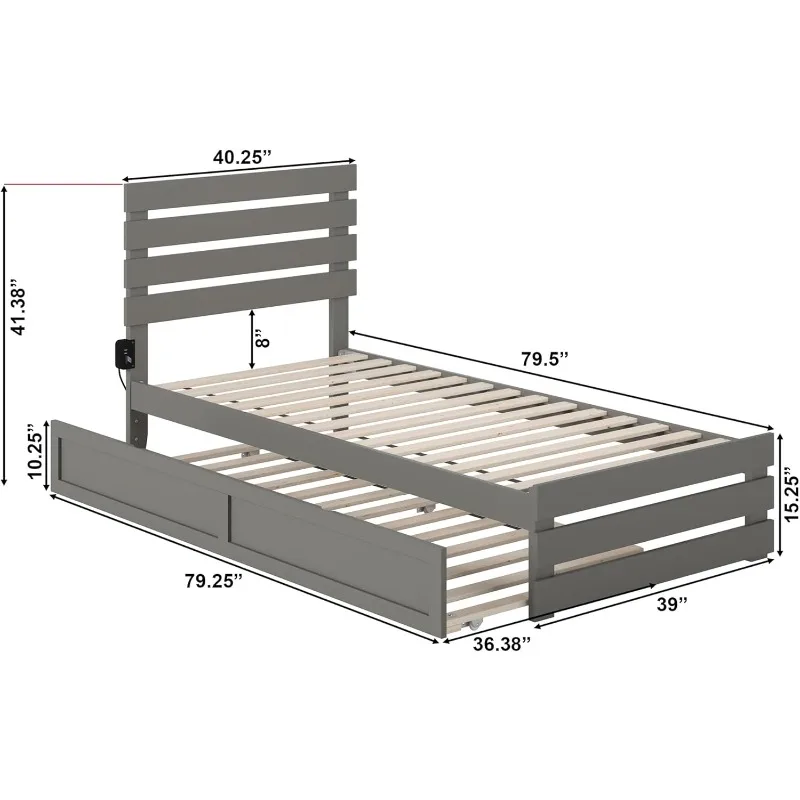 Plattform bett mit Trittbrett und Ausziehbett