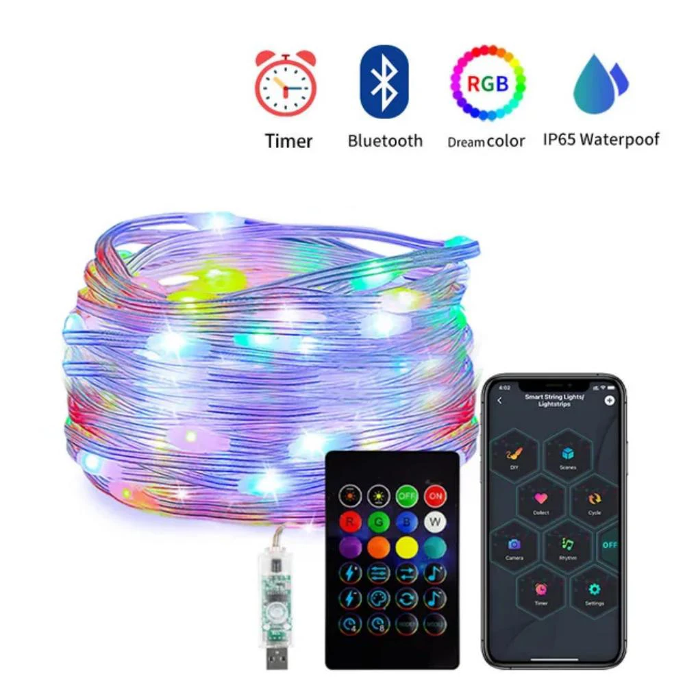 2 Stuks App Led Strip Rgb Lights Kleur Veranderende Muziek Led Strip Lights Met Afstandsbediening App Bediening Rgb Led Strip Room Party Decoratie