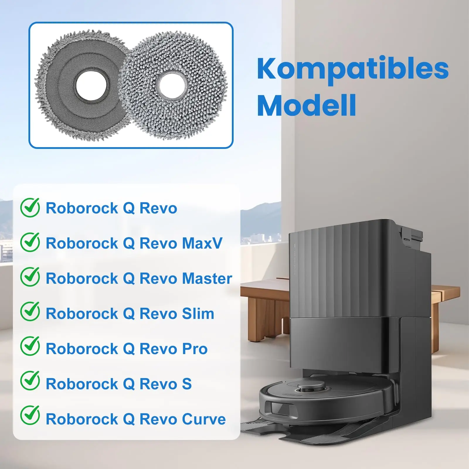 Wipes Mop for Roborock Saros 10R / Q Revo / Qrevo MaxV / Qrevo Master / Qrevo Slim / Qrevo Pro / Qrevo S Robot Vacuum Cleaner image 4