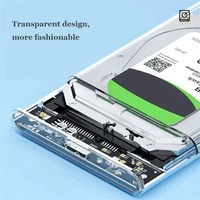 USB 3.0 Type C Transparent HDD Enclosure 2.5inch HDD SSD Case ，External Hard Drive Disk Case for Laptop SATA SSD Harddisk Box