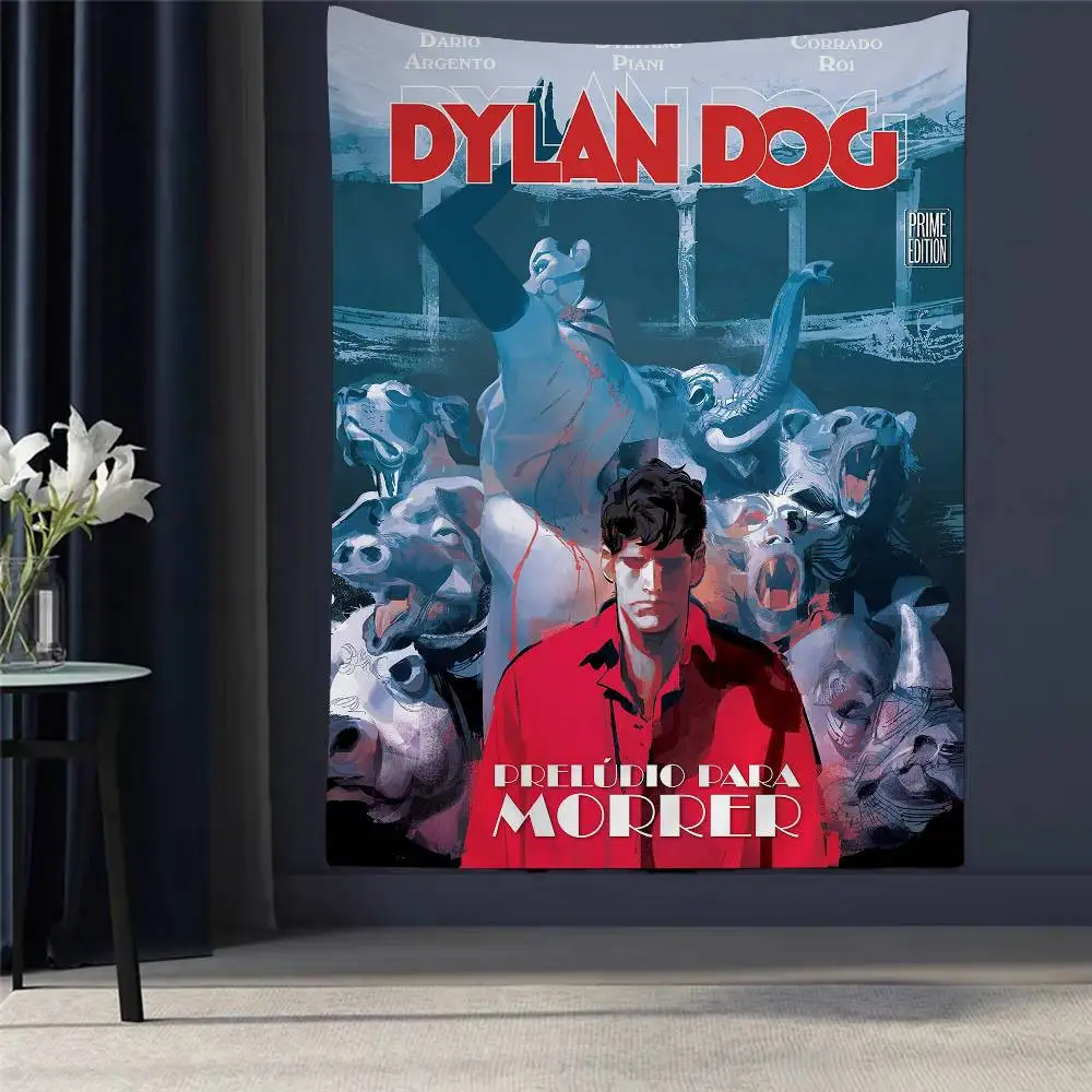 

Amine Dylan Dog Cartoon Tapestry Hippie Flower Wall Carpets Dorm Decor Art Home Decor