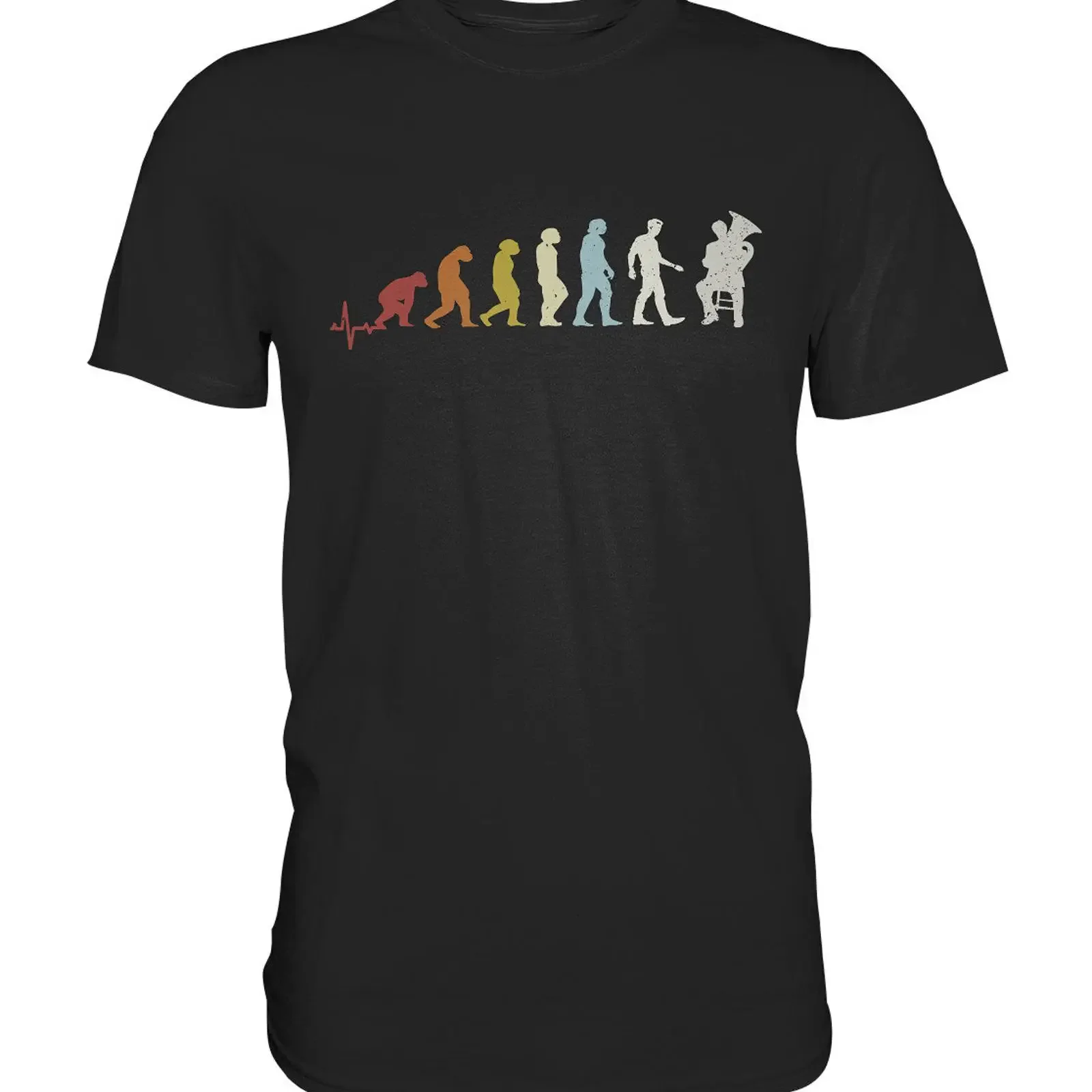 T Shirt Tuba Tubist Evolution Brass Instrument Music Premium vintage Washed Top For Everyday Wear graphic Casual Comfortable