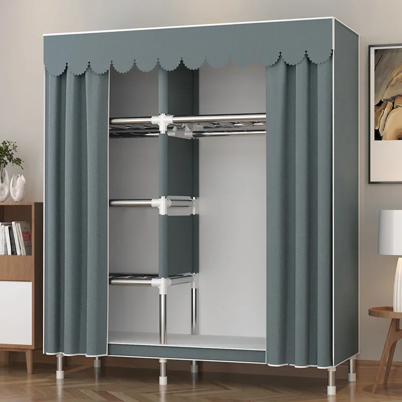 

Simple Steel Frame Wardrobe Easy Assembly, NonWoven Fabric Closet, Durable Storage Solution, Bedroom Organization