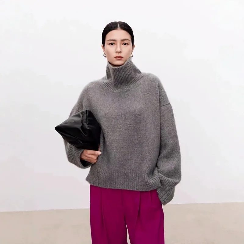 

Autumn Winter Wool Sweater WomenTurtleneck Pullover Wool Sweater Women