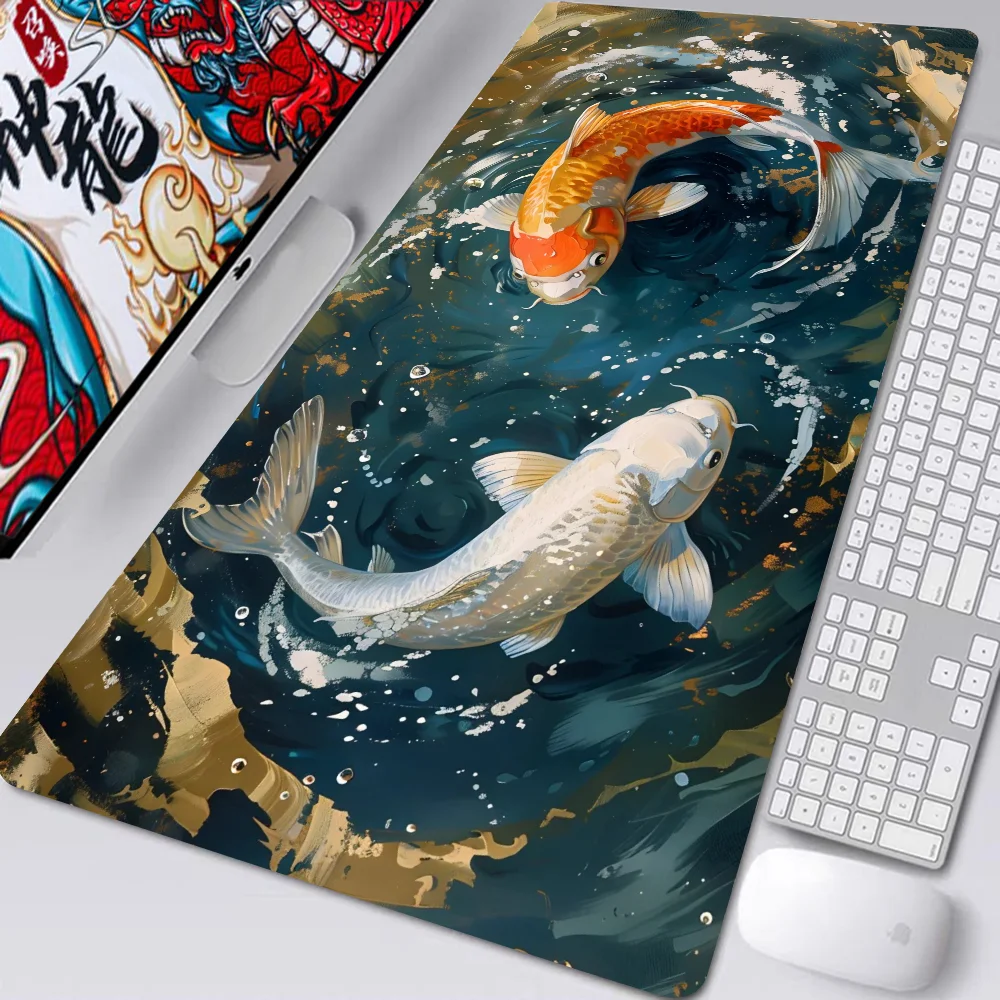

1pc Good Luck Koi Floor Mat Mouse Mat Desk Mat With Pad Gaming Accessories Prime Gaming XXL Keyboard Pad Padding Mat