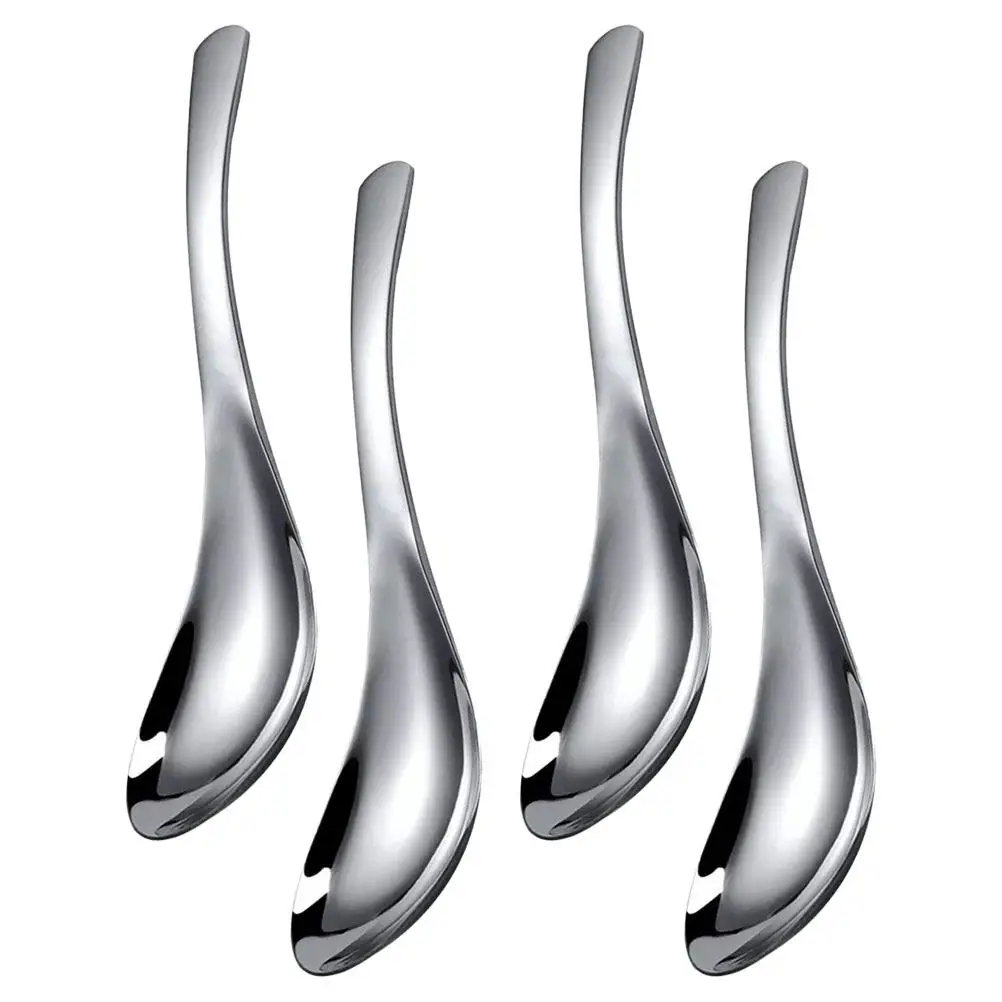

4Pcs Stainless Steel Spoon Set Functional Mini Soup Coffee Dessert Spoons Smooth Finish Safe for Home Kitchen Utensils