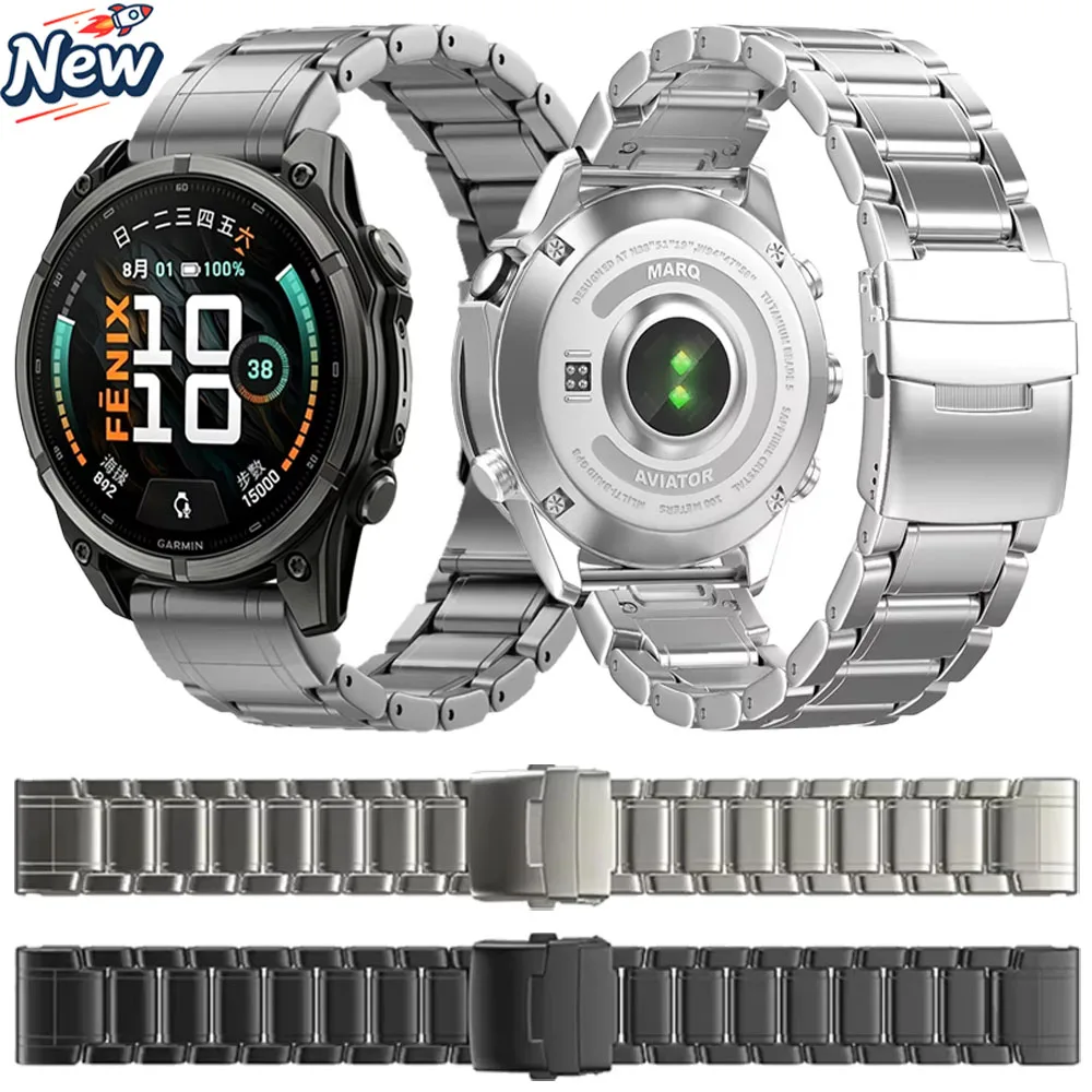 26mm 22mm Titanium Quick Fit Strap for Garmin Fenix 9/9 Pro/8 51/47mm Alloy Replacement Bracelet for Garmin Tactix 8/Instinct 3