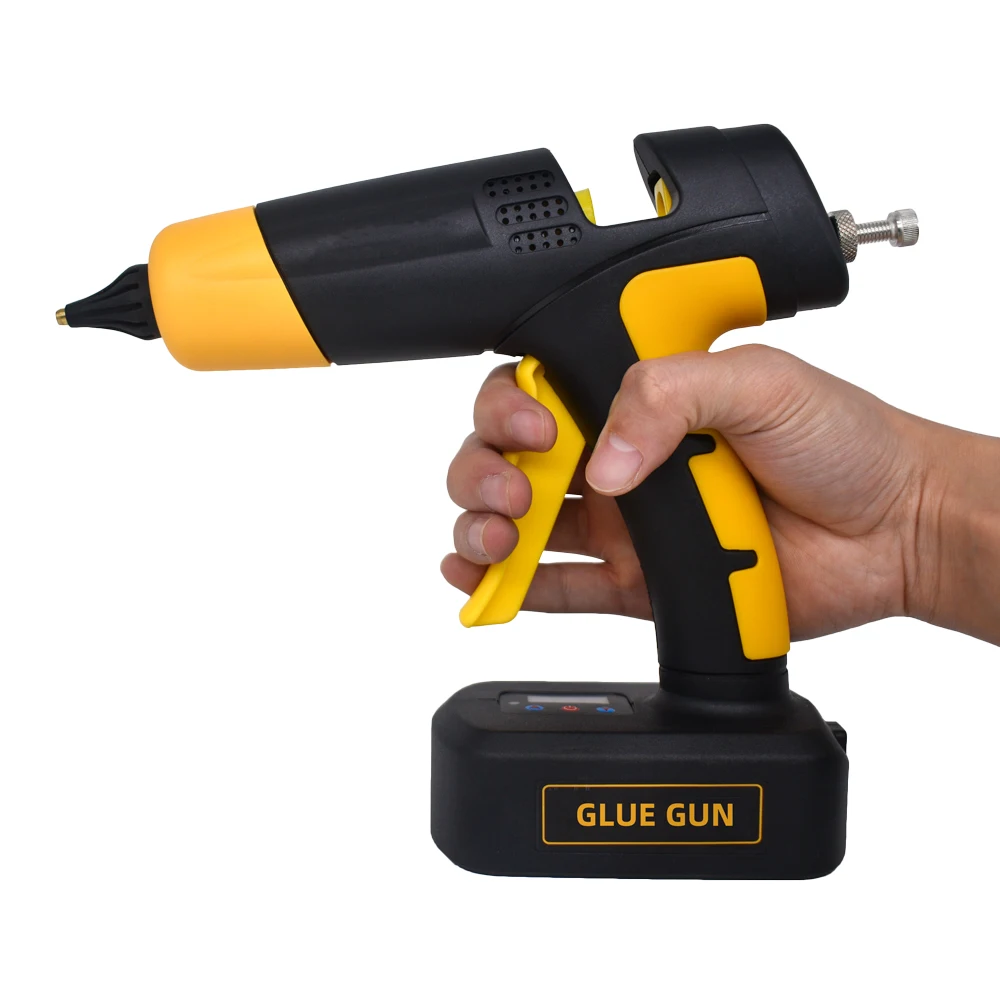 100w Cordless Lithium Battery Hot Melt Glue Gun With Digital Display Thermostat Replaceable Nozzle For 11mm Glue Stick