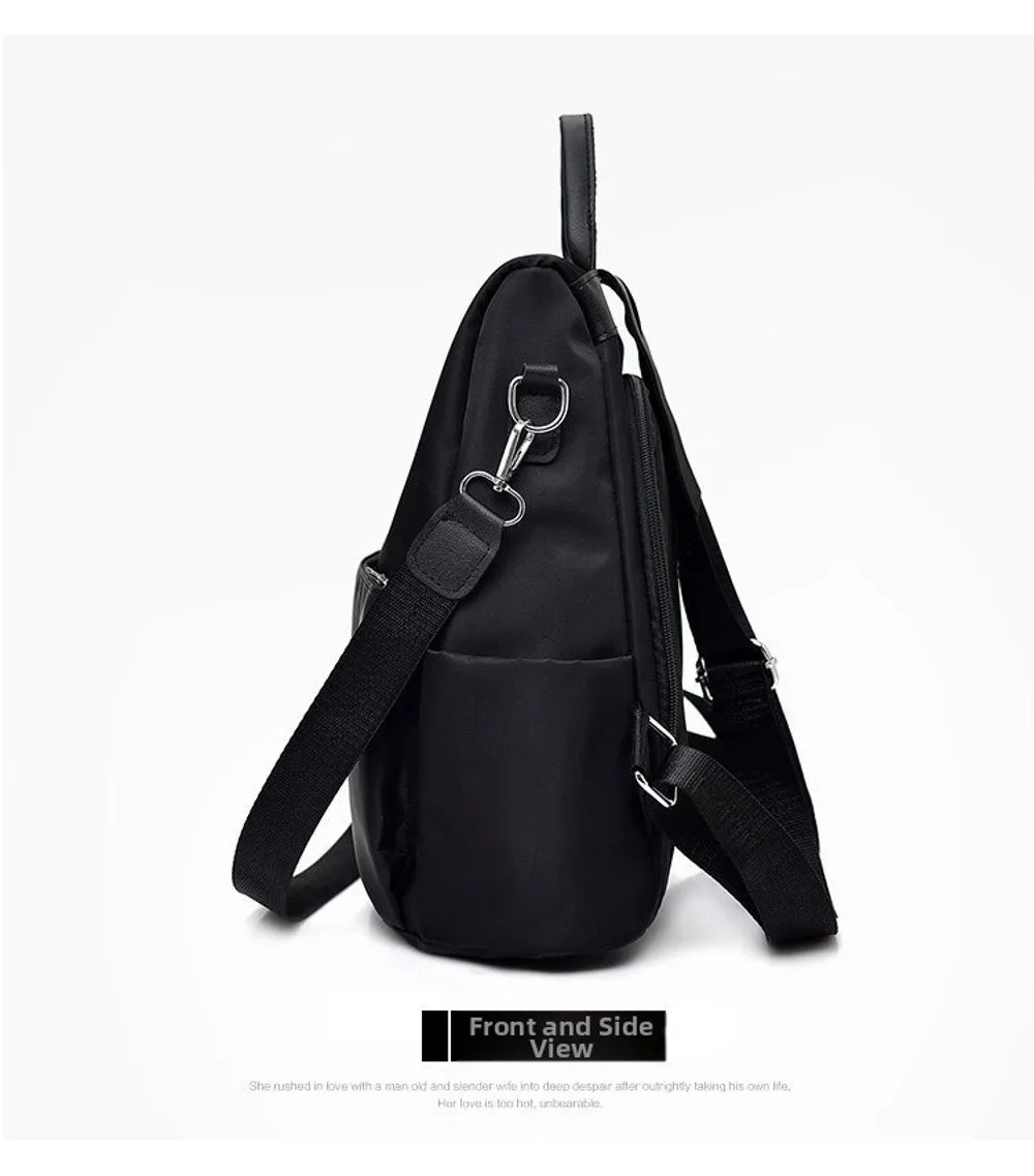 Wasserdichter Oxford-Rucksack mit hoher Kapazität, Diebstahlsicherer, leichter Reise-Tagesrucksack, einfarbig, vielseitige Umhängetasche für Damen – Detail 16