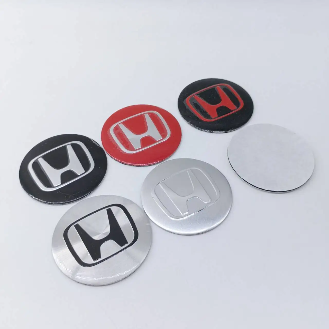 20pcs 60mm stickers Car Wheel Center Cap Metal Badge Sticker black red silver for Accord Car Wheel Decoration Sticker