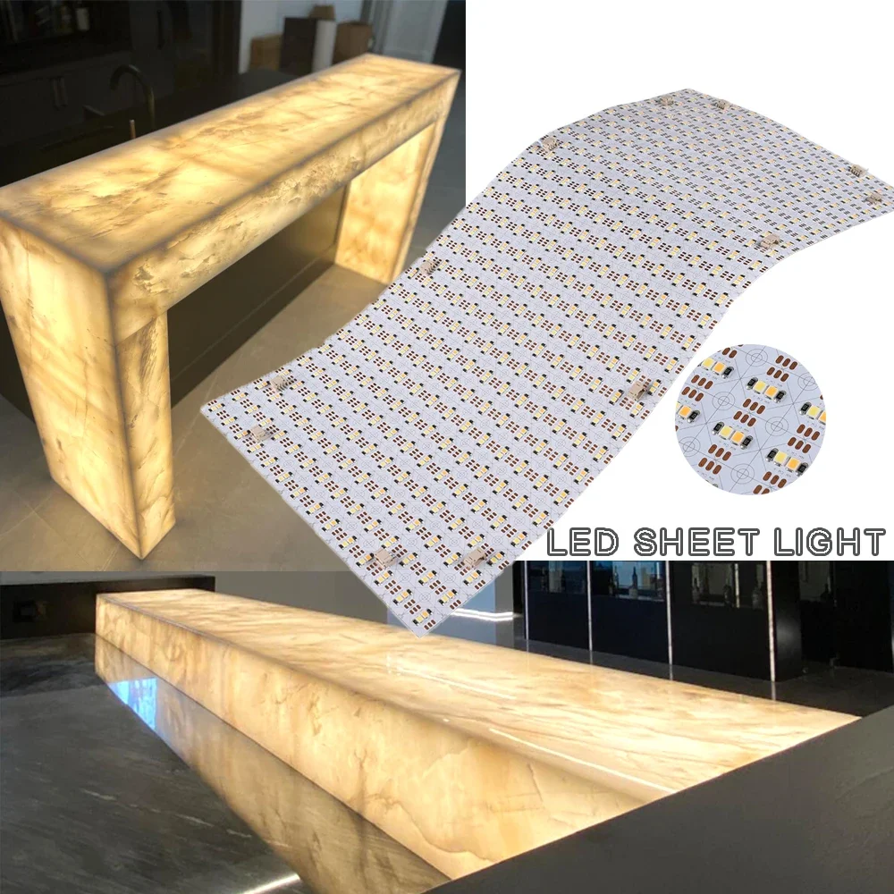 Tunable Ultra Thin 24V SMD 2835 800Leds/PC Cuttable Flex Backlight Panel Flexible LED Light Sheet 19.8*9.25inch
