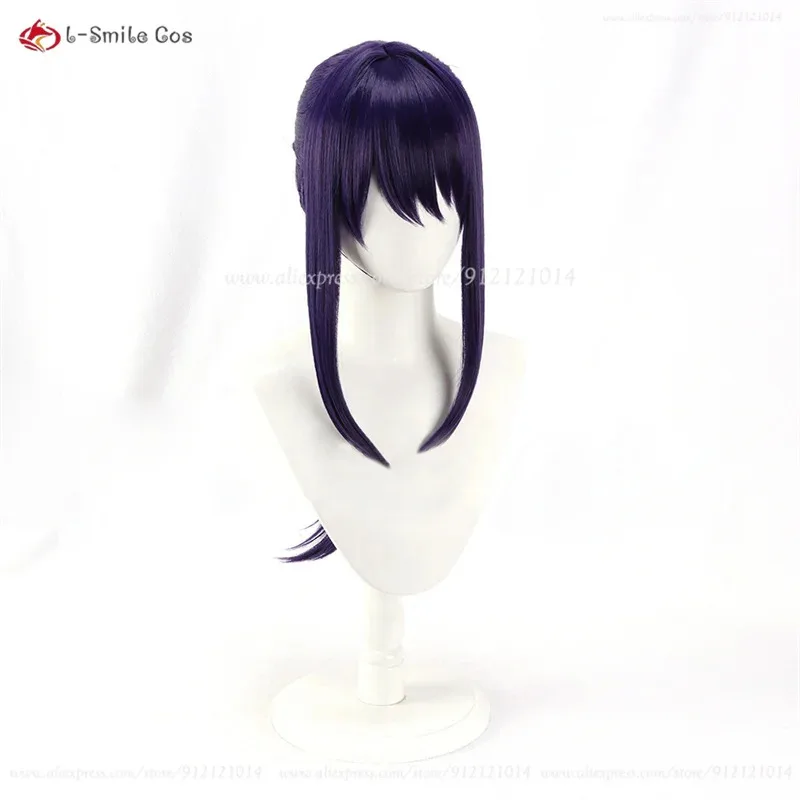 ES Souma Kanzaki 50cm Dark Purple Ponytail Wig Heat Resistant Synthetic Hair Halloween Anime Cosplay Wigs - view 3