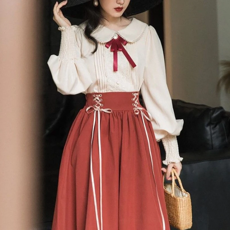 

2022 Early Spring and Autumn New Fashion Suit Skirt Femininity Foreign Style French Minority Skirt Two-piece Set