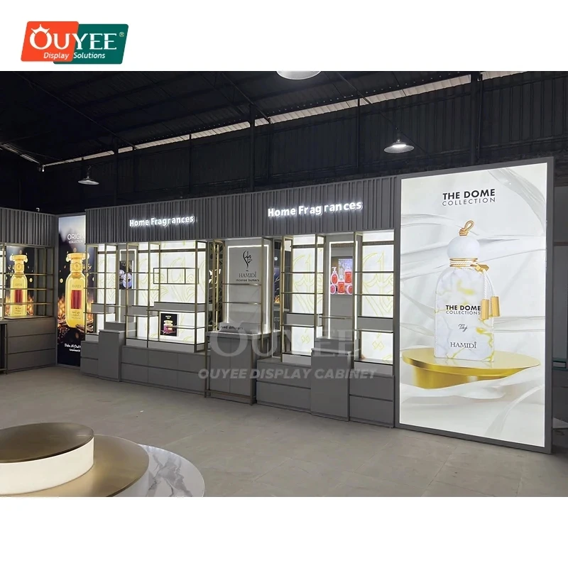 custom.Factory Direct Store Metal Countertop Display Store Solution Luxury Perfume Showcase