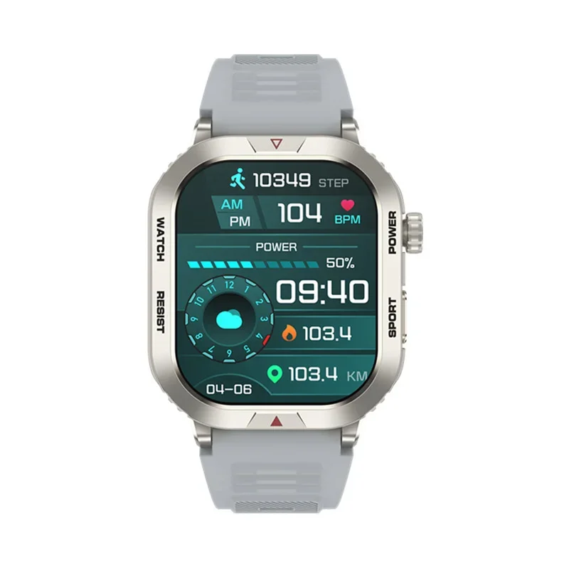 ZW66 Men's Outdoor Sports Smart Watch - 2.01inch Large HD Screen, Bluetooth Calling, AI Voice, Multi-Health Monitoring