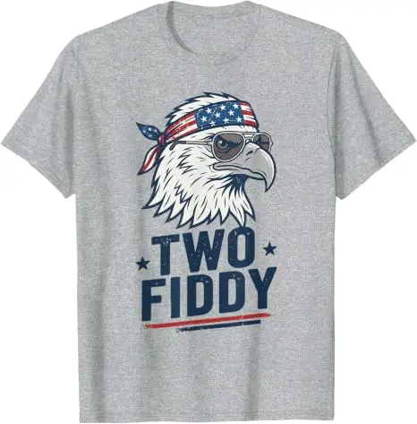 Two Fiddy America T-Shirt zum 250. Geburtstag, Y2k, 4. Juli, Two Fiddy George Washington Grafik-Outfit, USA-Flagge, patriotisches Adler-T-Shirt – Detail 11