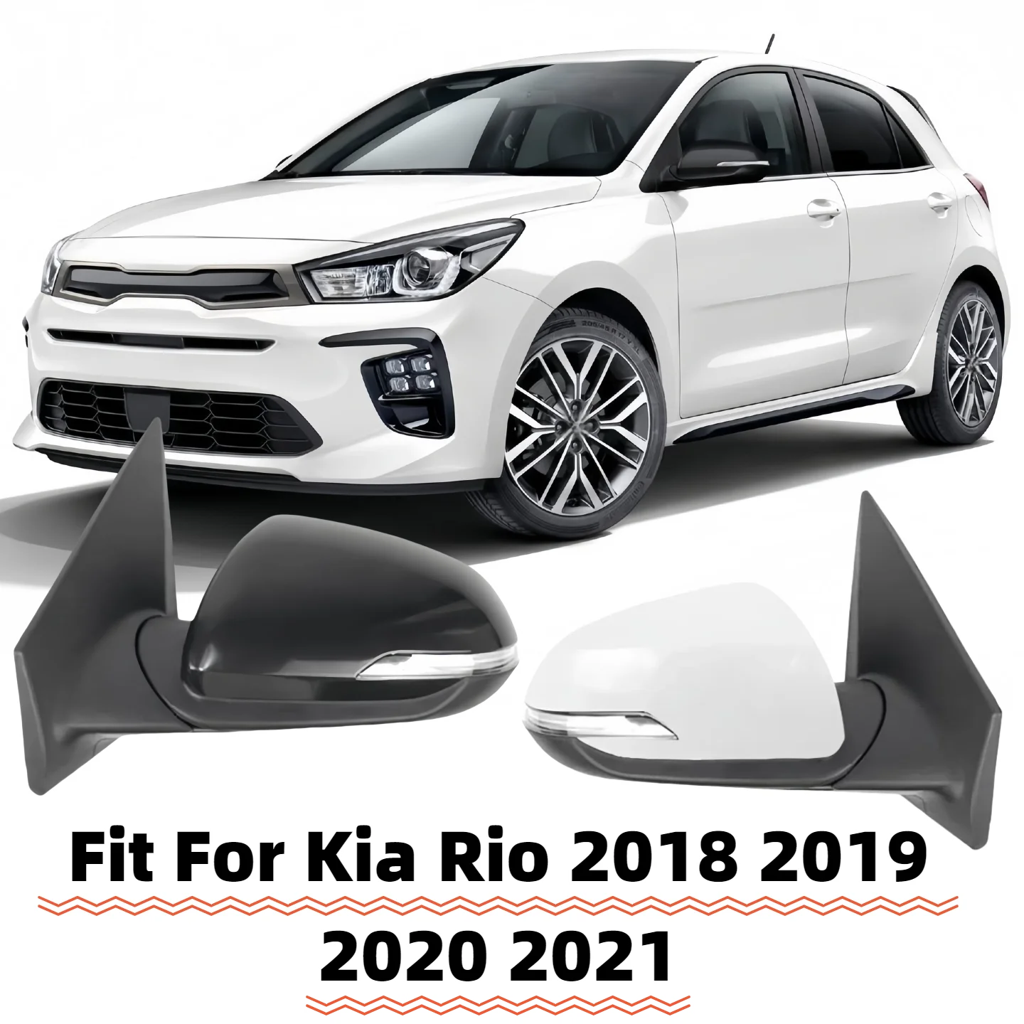 Car Rearview Mirror Assembly For Kia Rio 2018 2019 2020 2021 Auto Door Side Rear View Mirror With Lights Accessories left right