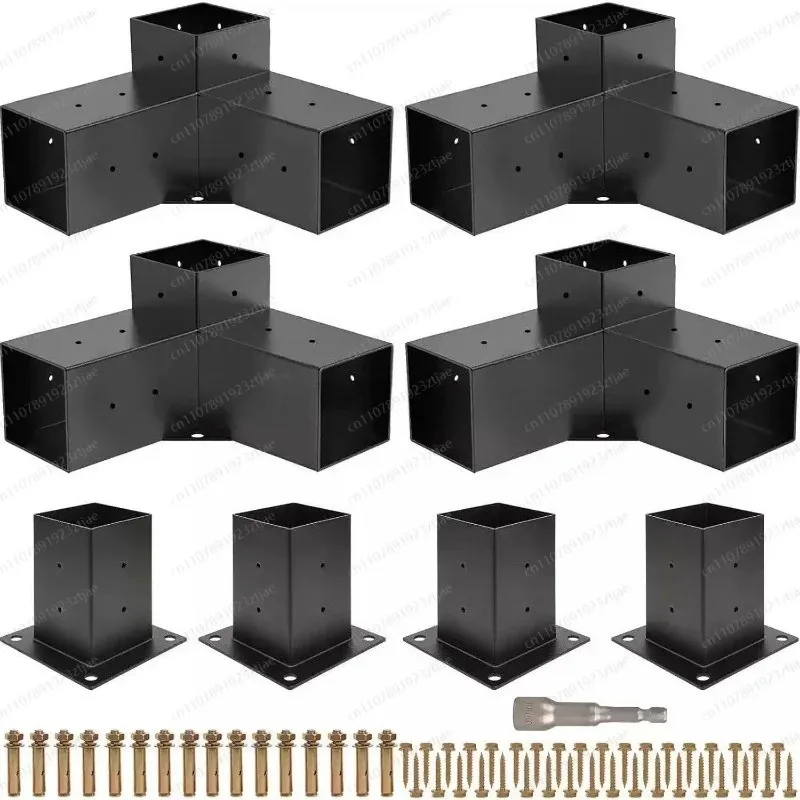 3-Way Corner Support Bracket, Wood Beam Accessory for Patio Gazebo Wooden House Seat Kit