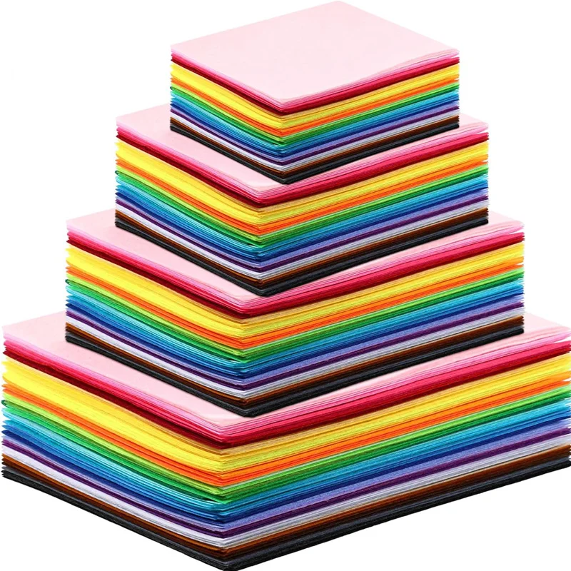 40Pcs Soft Felt Fabric Sheet Assorted Colors Non Woven Stiff Paper For DIY Handcraft Sewing Craft Patchwork Decoration 1mm Thick