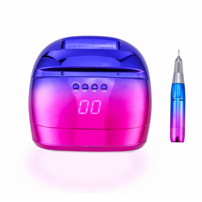 80W 30000RPM Rechargeable Nail Drill - 2 in 1 Professional Nail Lamp