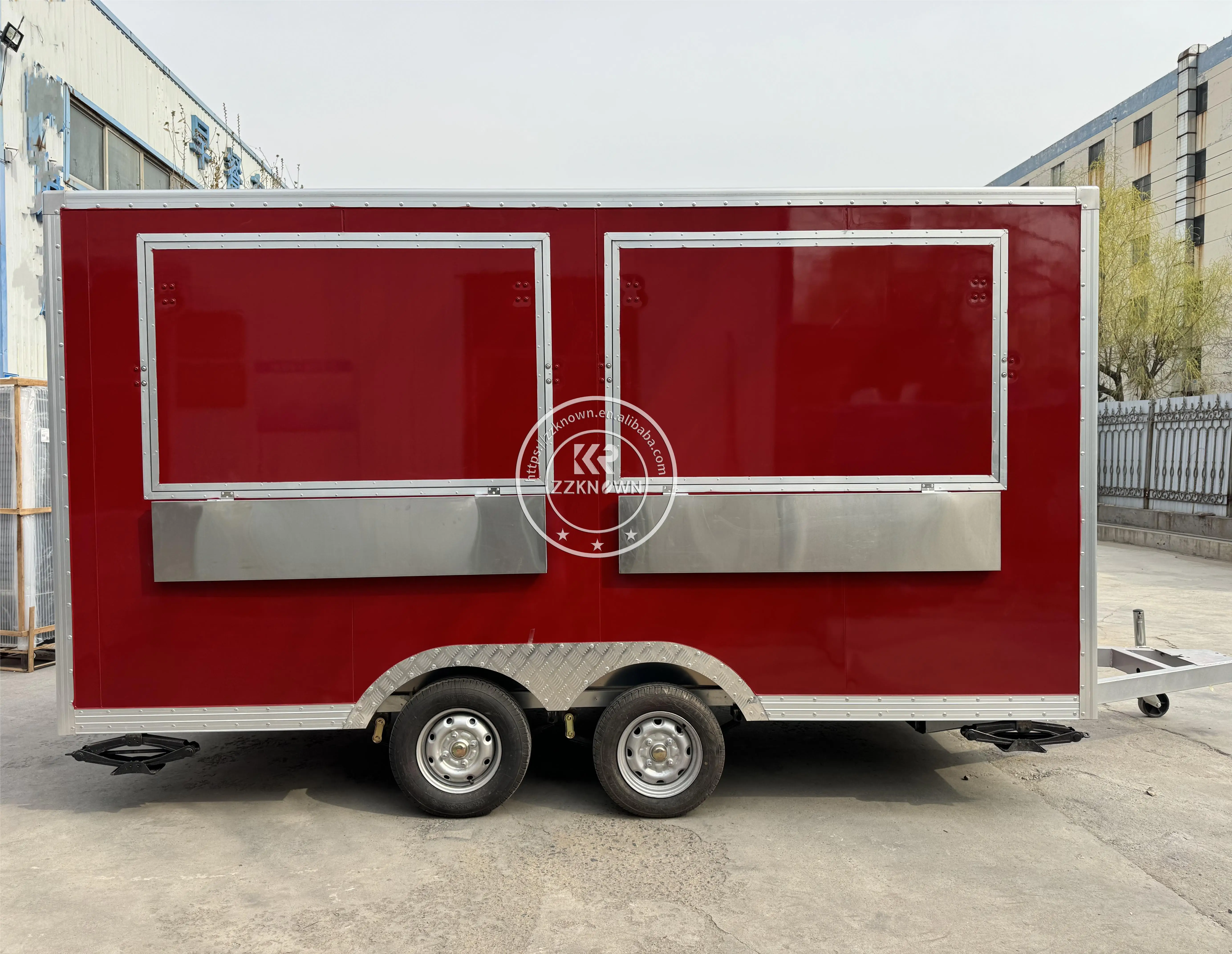 Hot Dog Ice Cream Food Truck Trailer Coffee Cart Outdoor Mobile Food Trailer with Kitchen Equipped