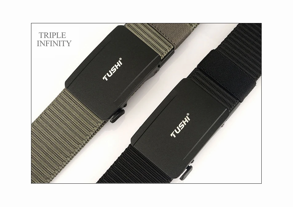 New Metal Automatic Buckle Nylon Tactical Belts For Men Adjustable Trousers Waistband Outdoor 3.8cm Width Sports Belt Quick Dry
