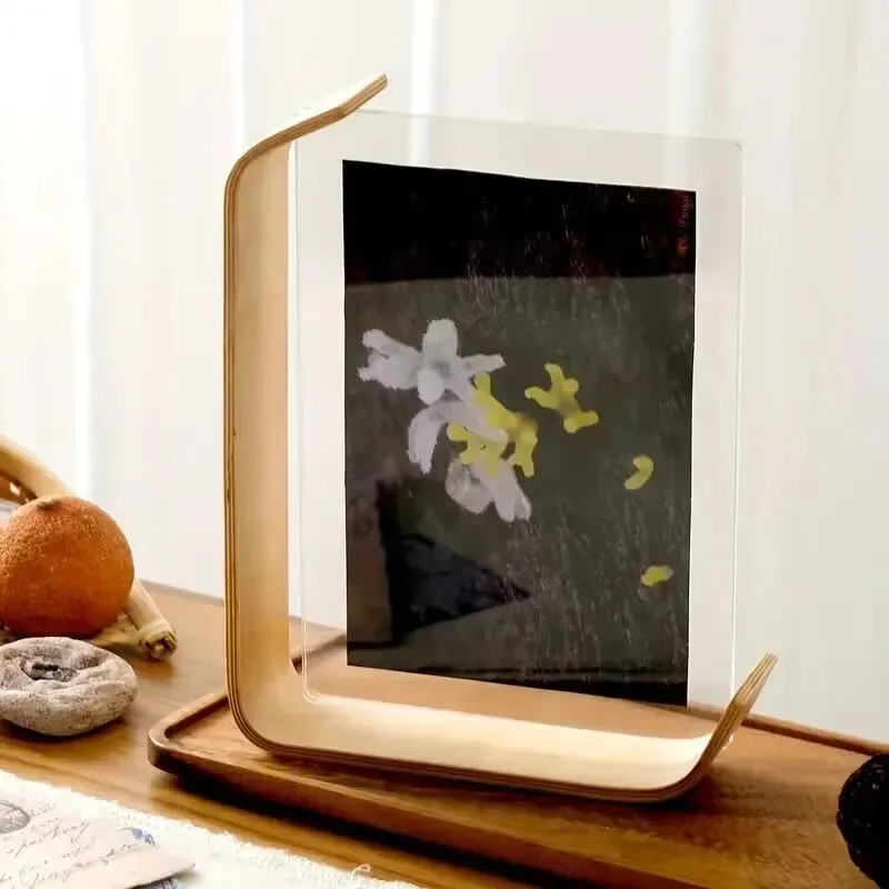 De madeira Herbário Exibição Picture Frame, DIY Acrílico Frame, HD Vidro Lado Frame para Tabletop Display, Home Decor