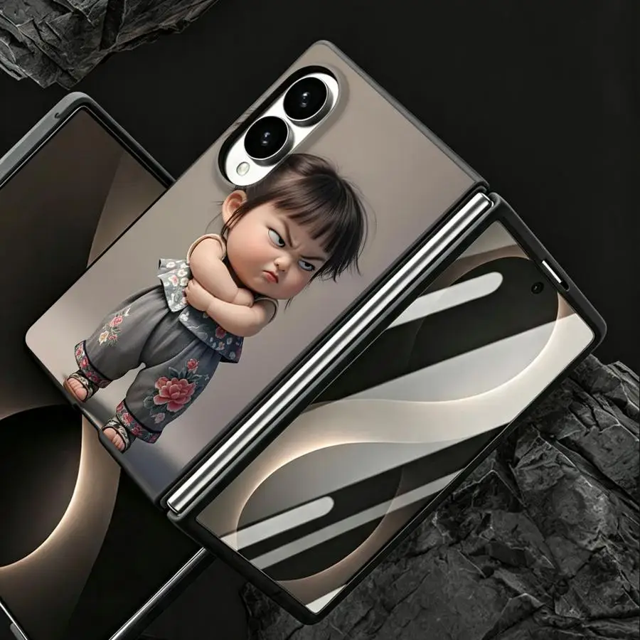 Case for Samsung Galaxy ZFold Wide ZFold8 Z Fold 8 Z Fold8 Wide Luxury Phone Cover Cute Angry Little Girl