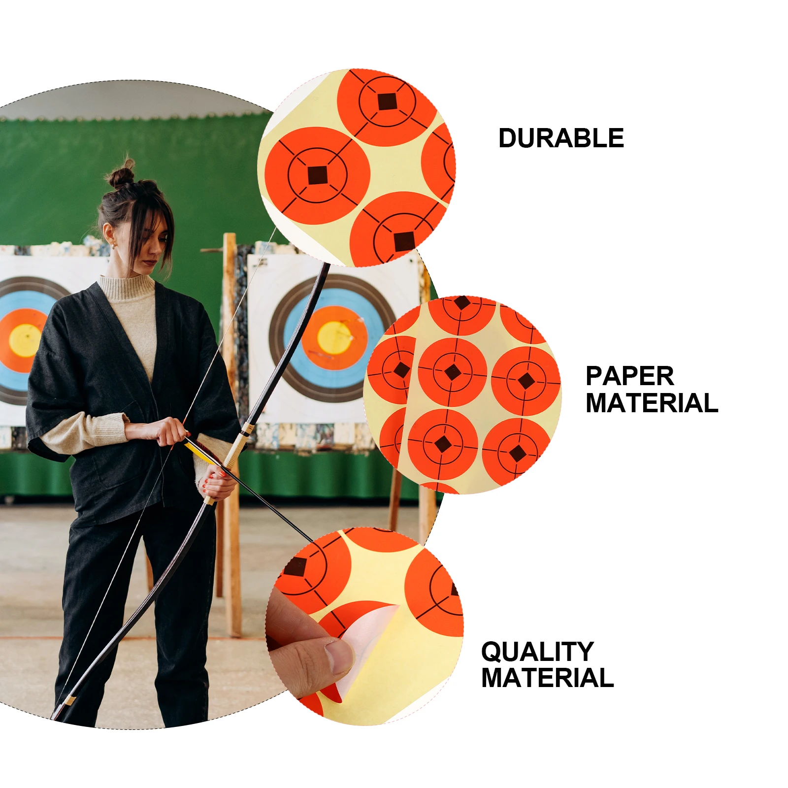 25 ورقة من ملصقات الرماية الهدفية، ورق تدريب ذاتي اللصق، ورق تمرين مطبوع شفاف للرياضة