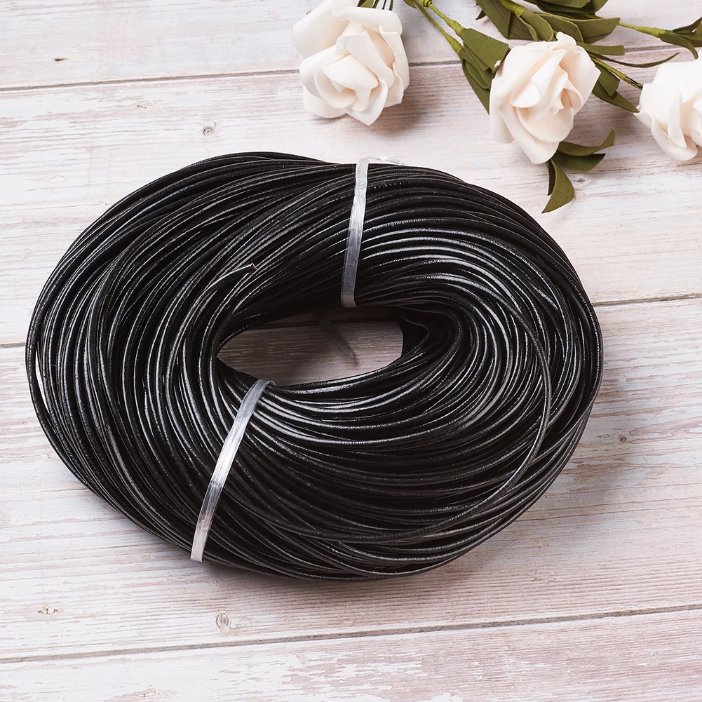 about 100m/Bundle Cowhide Leather Jewelry Cords 3mm Leather Beading Threas for DIY Necklace Bracelet Jewelry Making Accessories