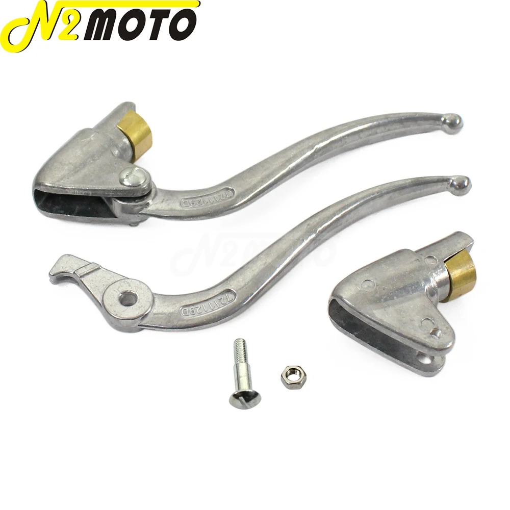 1 Pair Silver Aluminum Motorbike Left and Right Brake Clutch Hand Grip Lever for K750 KS750 M1 M72 R75 Dnepr Ural Sidecar