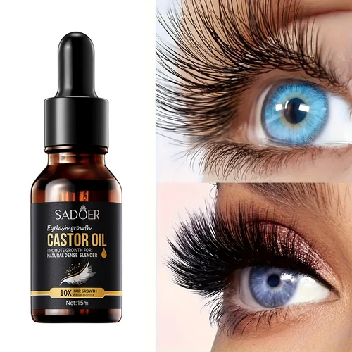Imagen 2 del producto Aceite para el crecimiento de pestañas y cejas, aceite de ricino Natural húmedo y delgado, suero para extensión de pestañas, producto de maquillaje femenino