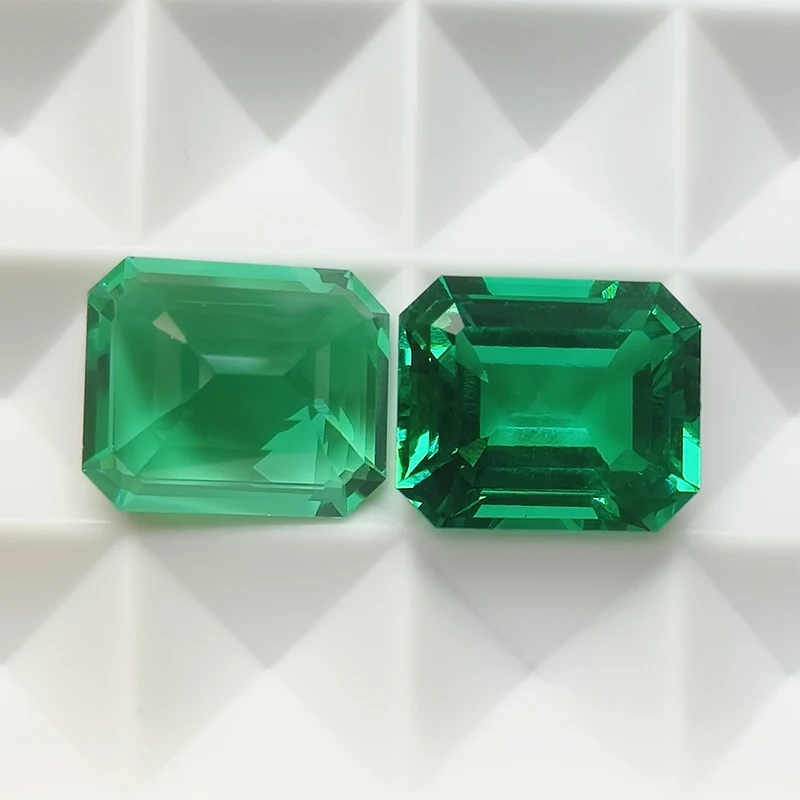 Top Hydrothermal Columbia Lab Grown Emerald Loose Gemstones Emerald Cut Diamond With AGL Certificate