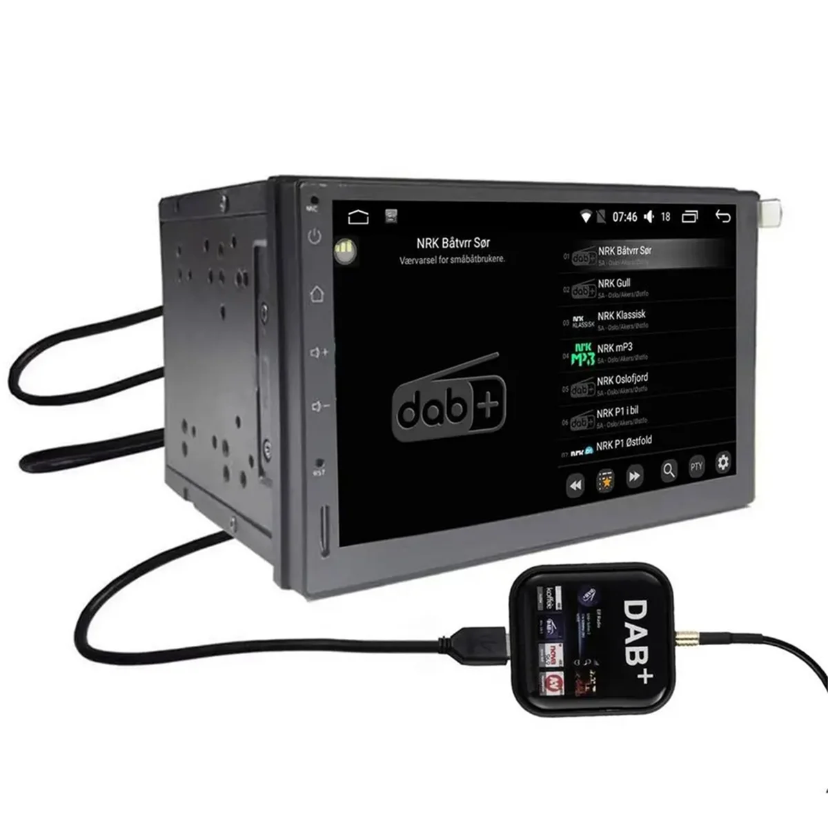 

T07C-DAB + USB Android Car Radio Tuner Window Antenna Navigation APP Control Kit Universal DAB USB Dongle Digital
