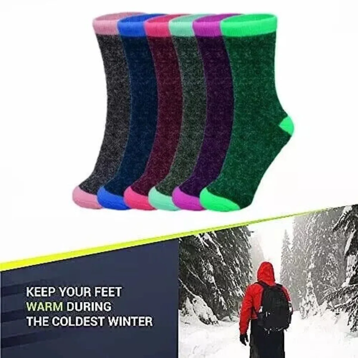 Winter thermal socks Work Socks Heavy Boots Socks Sizes 9-11 Ladies socks 6 pairs