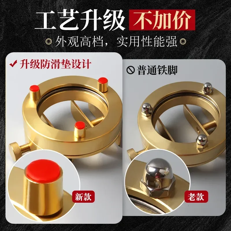 for New Integrated Brass Printing Bed Ebony 360 Degree Rotating Red Sandalwood Large Round Printing Table Seal Cutting