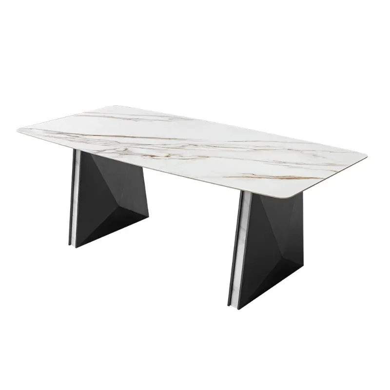 

Итальянский прямоугольный обеденный стол из нержавеющей стали в стиле легкой роскоши для высококлассных ресторанов