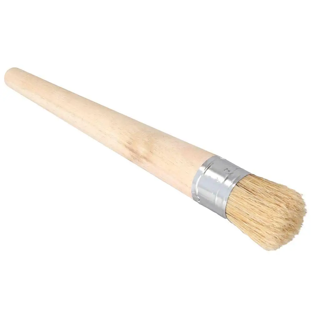 

1pcs 185mm Long Paint Wax Brush 20-50mm Paint Brush Tools Wooden Handle Chalk Oil Painting Brush Round Bristle