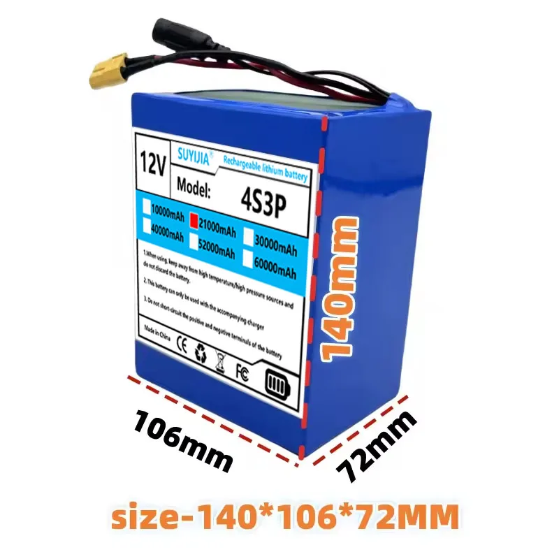 32700 Lifepo4 Battery 12V Battery 21000mAh  Balanced BMS 40A Built-in MAh 4S3P for Electric Boat and Uninterrupted Power Supply