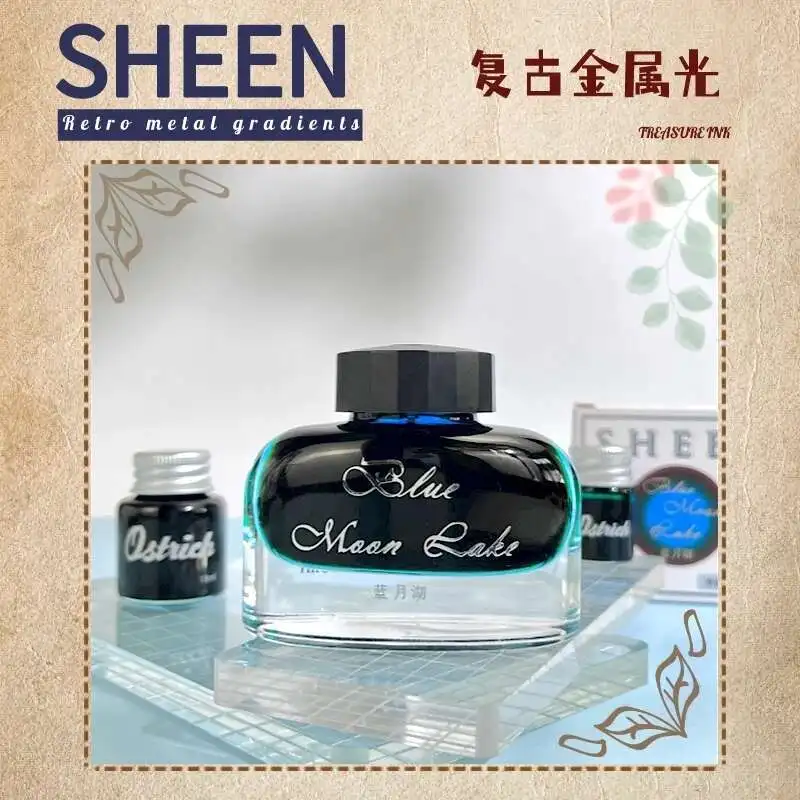 Aegean Non Carbon Dip Water Painting Ostrich Sheen Color Ink Gradient Metallic Light Color Pen Ink