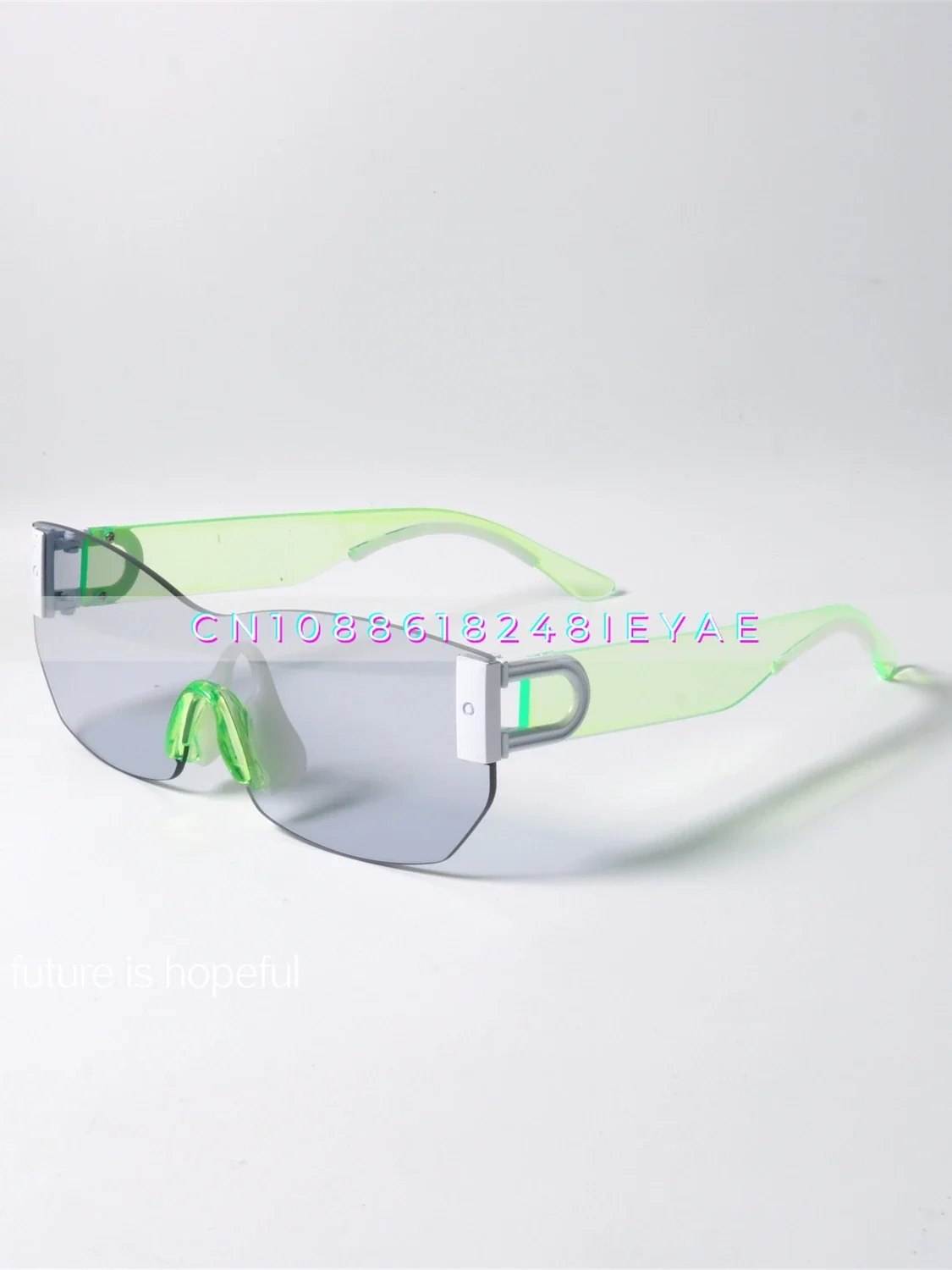 

Cyberpunk Frameless Niche Sunglasses UV400 Anti-ultraviolet Radiation One-piece Fluorescent Green Element Sunglasses