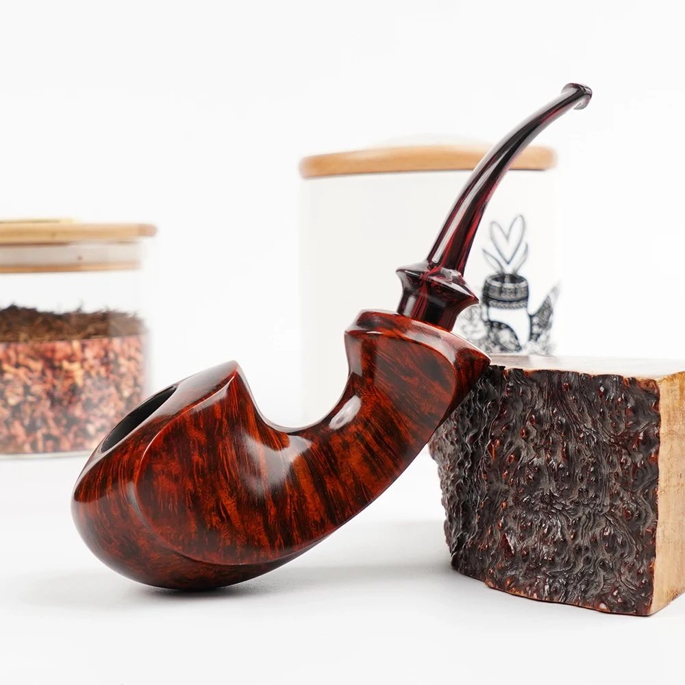 Smoker Bent Type Briarwood Tobacco Pipe Hand-carved With Free Smoking Accessories Kits