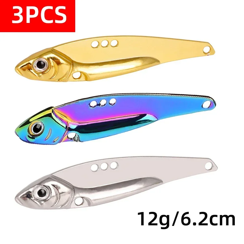 3PCS Spinner Löffel Metall Jig Köder 7g-25g VIB Sinking Klinge Spinning Drillinge Spinnerbait Pesca hecht Karpfen Meer Angeln Locken