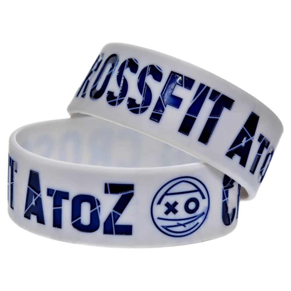 1 PC CrossFit A To Z Sport Silicone Bracelet 1 Inch Wide For Men Adult Size