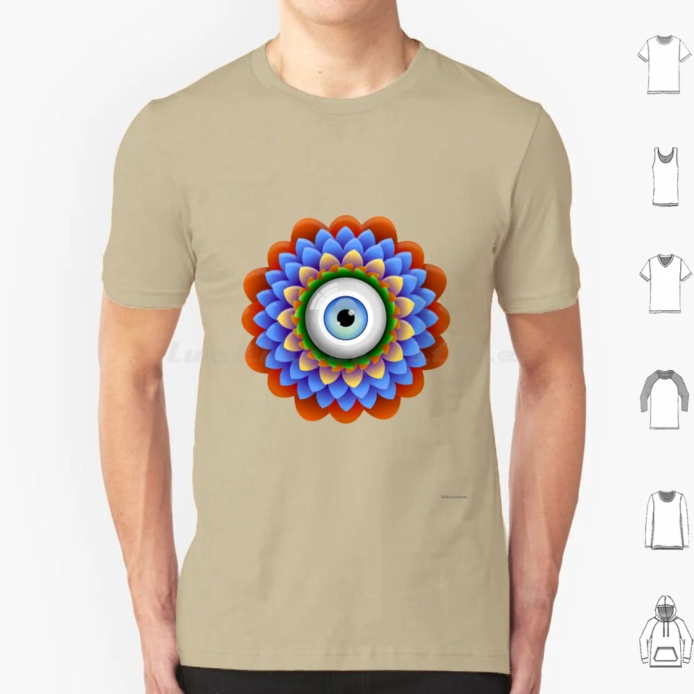 Eye Mandala T Shirt Men Women Kids 6Xl Mandala Eye Eyeball Psychedelia Flower Lotus